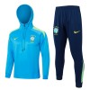Brasile Hoodie Felpe da Allenamento 2024-25 Quarto-Zip Blu Brasile Hoodie Felpe da Allenamento 2024-25 Quarto-Zip Blu